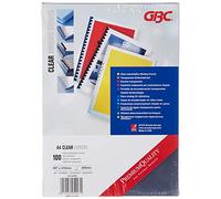 GBC | Lot de 100 Plats de Couverture HiClear A4 | PVC Transparent 200 Microns | Finition Haut de Gamme | Protection Renforcée | Présentations Professionnelles | CE012080F