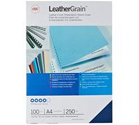 GBC | Lot de 100 Plats de couverture LeatherGrain A4 | Grain Cuir Bleu Roi 250 g/m² | Finition premium, protection professionnelle & présentation soignée | Réf. CE040029