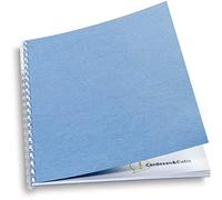 GBC | Lot de 25 Plats de Couverture LeatherGrain A4 | Grain Cuir Bleu 250 g/m² | Finition Haut de Gamme | Protection Professionnelle | Présentations Soignées | CN40029