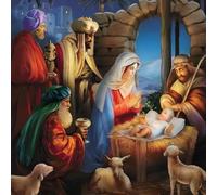 GBCC Cartes de Noël caritatives - Lot de 10 - Cartes de Noël caritatives avec design religieux de la Nativité - Lot de cartes de Noël écologiques avec enveloppes