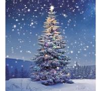 GBCC Cartes de Noël caritatives - Lot de 10 cartes de Noël de qualité supérieure avec enveloppes - Sapin de Noël festif dans la neige - Soutien aux œuvres caritatives du Royaume-Uni