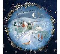 GBCC Cartes de Noël caritatives - Lot de 6 cartes de vœux de Noël premium avec enveloppes - Scène hivernale festive - Finition dorée - Soutien aux œuvres caritatives du Royaume-Uni