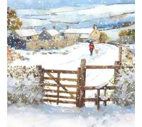 GBCC Lot de 10 cartes de Noël caritatives - Design artistique de campagne enneigée - Pack de cartes de Noël - Vendu au profit des œuvres caritatives du Royaume-Uni