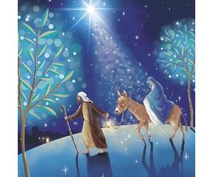 GBCC Lot de 10 cartes de Noël caritatives - Pack de cartes de vœux de Noël religieuses premium avec enveloppes - Design Marie et étoile filante - Soutien aux œuvres caritatives du Royaume-Uni