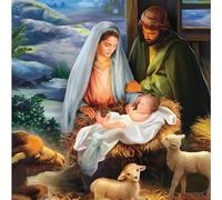 GBCC Lot de 10 cartes de Noël caritatives - Pack Premium de cartes de vœux de Noël religieuses avec enveloppes - Scène de la Nativité traditionnelle - Soutien aux associations caritatives du