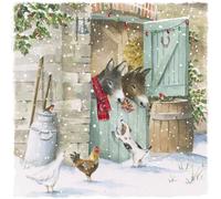 GBCC Lot de 6 cartes de Noël caritatives - Cartes de Noël caritatives avec animaux à l'écurie - Cartes de Noël respectueuses de l'environnement avec enveloppes