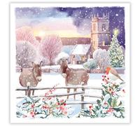 GBCC Lot de cartes de Noël caritatives de 10 - Cartes de vœux de Noël premium - Ânes festifs et rouges-gorges dans la neige - Soutien aux œuvres de charité du Royaume-Uni - Pack multicartes de Noël