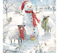 GBCC Lot de cartes de Noël caritatives premium Pack de 10 - Soutien aux œuvres caritatives du Royaume-Uni - Bonhomme de neige et mouton festifs - Fabriqué au Royaume-Uni - Écologique