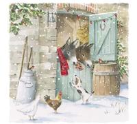 GBCC The Great British Card Company Lot de 10 cartes de Noël caritatives Motif ânes dans l'écurie Multicolore 141 x 141 mm