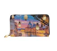 GBCDEDSL Beautiful Places Portefeuille en cuir microfibre double face entièrement imprimé pour femme, Noir , Taille unique