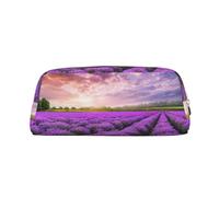 GBCDEDSL Lavender Fields Trousse à crayons en cuir avec fermeture éclair tridimensionnelle en PVC Motif croix, doré, Taille unique, Sac à vêtements de voyage
