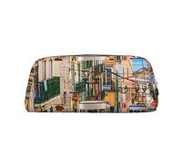 GBCDEDSL Lisbon Tram Trousse à crayons en cuir avec fermeture éclair tridimensionnelle Motif croix en PVC, Argenté., Taille unique, Sac à vêtements de voyage