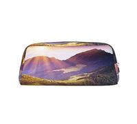 GBCDEDSL Sunshine in Mountains Trousse à crayons en cuir avec fermeture éclair tridimensionnelle en PVC Motif croix, Argenté., Taille unique, Sac à vêtements de voyage