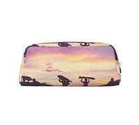 GBCDEDSL Surfer People Trousse à crayons en cuir avec fermeture éclair tridimensionnelle en PVC Motif croix, Argenté., Taille unique, Sac à vêtements de voyage