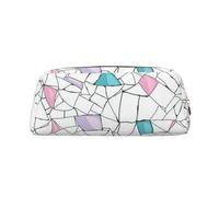 GBCDEDSL Trousse à crayons en cuir avec fermeture éclair tridimensionnelle colorée et géométrique irrégulière entièrement imprimée en PVC, doré, Taille unique, Sac à vêtements de voyage