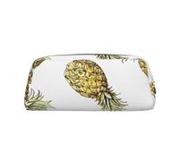 GBCDEDSL Trousse à crayons en cuir avec fermeture éclair tridimensionnelle en PVC imprimé sur fond d'ananas doré, doré, Taille unique, Sac à vêtements de voyage