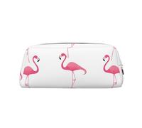 GBCDEDSL Trousse à crayons flamants roses sur blanc entièrement imprimé en PVC avec motif croix en cuir et fermeture éclair tridimensionnelle pour étudiant, Argenté., Taille unique, Sac à vêtements de