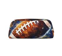 GBCDEDSL Trousse à crayons Galaxy Space Football entièrement imprimée en PVC avec motif croix et fermeture éclair tridimensionnelle, doré, Taille unique, Sac à vêtements de voyage