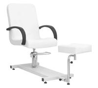 GBCDSWBR Fauteuil de massage en cuir synthétique Blanc 127 x 60 x 98 cm | Rotation à 360 degrés, stable avec cadre en fer, idéal pour les cosmétiques et les tatouages