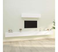 GBCDSWBR Lot de 6 meubles TV muraux en bois blanc pour salon | Matériau solide, grand espace de rangement, design moderne