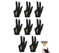 GBEDFO Lot de 8 Gants de Billard Unisexe Extensibles en Tissu, Gants de Queue de Billard Antidérapants pour Adulte, Gants de Snooker Légers Respirant pour Joueur de Billard Français