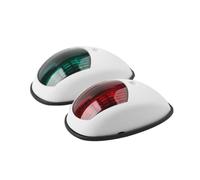 GBEswrVCt Ensemble de feux de navigation marins à LED étanches-rouge et vert, compatibles 12V/24V, 2 pièces pour bateaux et yachts(White)