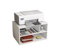 GBEVAUEIO Étagère Étagère d'imprimante de Bureau, Petite étagère Rangement en Bois Double for copieur, Organisateur Hauteur Industriel(Blanc)