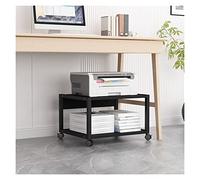 GBEVAUEIO Étagère Support d'imprimante sous Le Bureau, Support Mobile avec 4 Roues et mécanisme de Verrouillage for Mini imprimante 3D, 2 Niveaux, Noir Industriel