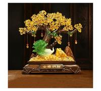 GBEVAUEIO Figurine Arbre de Richesse en Cristal Feng Shui, Ornement de Chou en Jade Imitation Quatre Saisons, Arbre de Cristal Porte-Bonheur, décoration de Bureau for la Maison pour la Chance(Moyen)