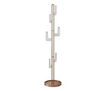 GBEVAUEIO Intérieur Porte-Manteaux autoportant avec Base Ronde Stable en Forme de Cactus for vêtements, Chapeaux, Sacs Décoration(Gold)