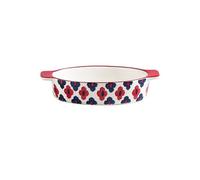 GBEVAUEIO Lasagnes Plaque de cuisson ovale en céramique 420ML, poêle à riz cuite au fromage, assiette Spaghetti créative, four Double oreilles, légumes pour Tartes(Red)
