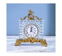 GBEVAUEIO Vintage Décoration de la Maison Classique Horloge en Verre étude Salon Horloge de Table Ornements Horloge de Table de Chevet de Bureau