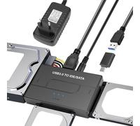 Gbformat 5Gbps IDE Adaptateur Disque Dur USB 3.0 pour 2.5"/ 3.5" HDD/SSD, Convertisseur SATA et IDEAdaptateur de Disque Dur IDE/SATA pour Windows avec Câble USB/Alimentation 12V 2A/SATACâble
