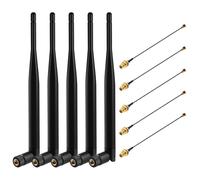 Gbformat 868 MHz Lora Antenne 5dBi SMA Mâle 195mm + Câble IPEX vers SMA Femelle pour Meshtastic Lora, ESP32 OLEDLoRa Board, LoRa32 V3, HTCC-AB02S, LoRa32u4 II, 50 Ω, VSWR <1,5 (5 pièces)