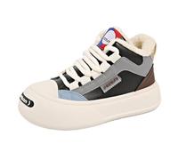 GBGRHM Baskets d'hiver à plateforme épaisse pour femme avec doublure en fourrure chaude, noir, 38 EU