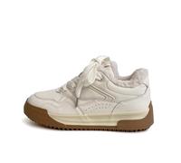 GBGRHM Jolies baskets épaisses pour femmes et filles, chaussures de marche confortables et décontractées avec soutien de la voûte plantaire, légères pour les voyages et les cadeaux, Blanc cassé doublé