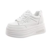 GBGRHM Y2K Baskets à plateforme épaisse pour femme - 6 cm de hauteur - Confortables, blanc, 38.5 EU