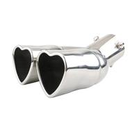 GBGWRMRYX Sortie Échappement De Queue d'amour Universel Diamètre D'entrée 63Mm Couvercle Décoratif Modifié en Acier Inoxydable Embout Échappement(Silver Bent)