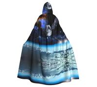 gbhJGK Cape à capuche d'Halloween - Cape à capuche - Adulte unisexe - Imprimé planète spatiale - Robe de costumade pour sorcière, jedi, magicien