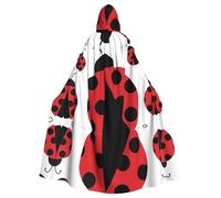 gbhJGK Cape à capuche d'Halloween - Cape à capuche pour adulte unisexe - Imprimé coccinelles drôle - Robe de costumade pour sorcière, jedi, magicien