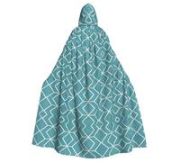 gbhJGK Cape à capuche d'Halloween - Cape unisexe pour adulte - Imprimé treillis bleu - Robe de costumade pour sorcière, jedi, magicien