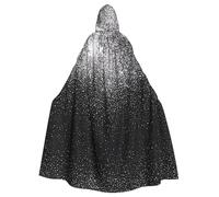 gbhJGK Cape d'Halloween à capuche - Adulte Unisexe Brillant Argent Paillettes Imprimée Robe Cosplay pour Sorcière, Jedi, Magicien, Magicien