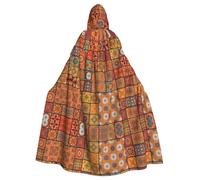gbhJGK Cape d'Halloween à capuche - Adulte unisexe - Groupe de marocains à imprimé géométrique - Robe de cosplay pour sorcière, Jedi, Magicien, Magicien