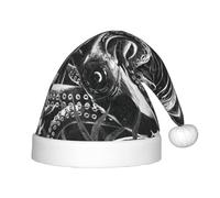 gbhJGK Chapeau de Noël festif pour enfants - Chapeau de Père Noël doux avec impression artistique de l'océan, couvre-chef unisexe pour Noël, Nouvel An