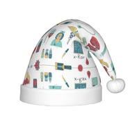 gbhJGK Chapeau de Noël festif pour enfants - Chapeau de Père Noël doux avec imprimé abstraction biologie chimie 4, couvre-chef unisexe pour Noël, Nouvel An