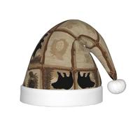 gbhJGK Chapeau de Noël festif pour enfants - Chapeau de Père Noël doux avec imprimé Lodge rustique, couvre-chef unisexe pour Noël, Nouvel An
