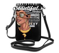 gbhJGK Dawn Ocean Waves Petit sac à main pour téléphone portable - Sac à bandoulière en cuir pour un usage quotidien, les voyages et le shopping, Melanin Afro Femme, Taille unique