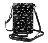 gbhJGK Petit sac à main pour téléphone portable imprimé batteur - Sac à bandoulière en cuir pour un usage quotidien, les voyages et le shopping, Hélicoptère., Taille unique