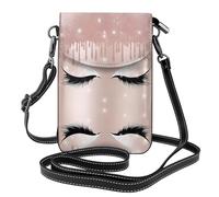 gbhJGK Petit sac à main pour téléphone portable imprimé batteur - Sac à bandoulière en cuir pour un usage quotidien, les voyages et le shopping, Cils or rose., Taille unique