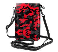 gbhJGK Petit sac à main pour téléphone portable imprimé batteur - Sac à bandoulière en cuir pour un usage quotidien, les voyages et le shopping, Camouflage rouge., Taille unique